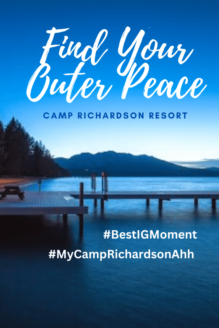 Dock by lake at sunset, Camp Richardson.