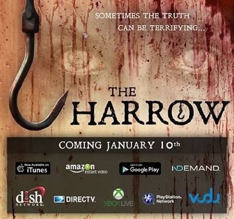 Poster for film "The Harrow" release date.
